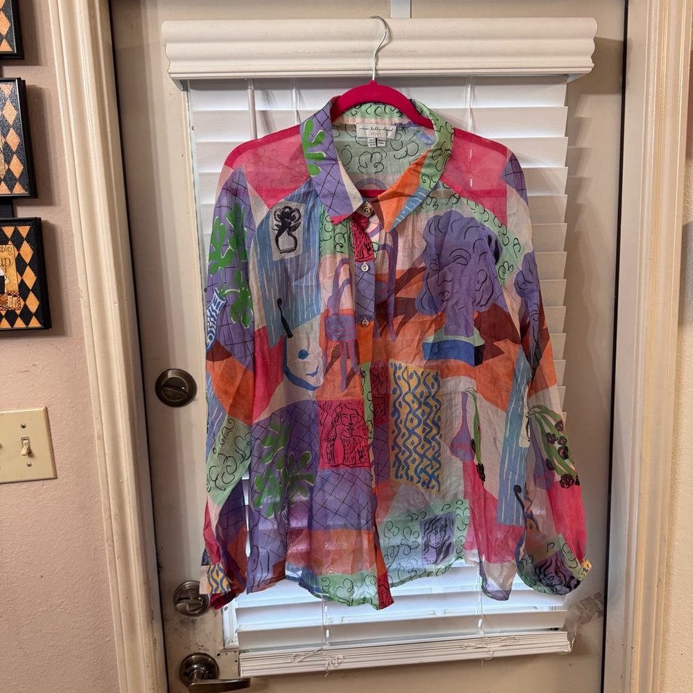 Never Fully Dressed Portrait Multicolor Sheer Blo… - image 1